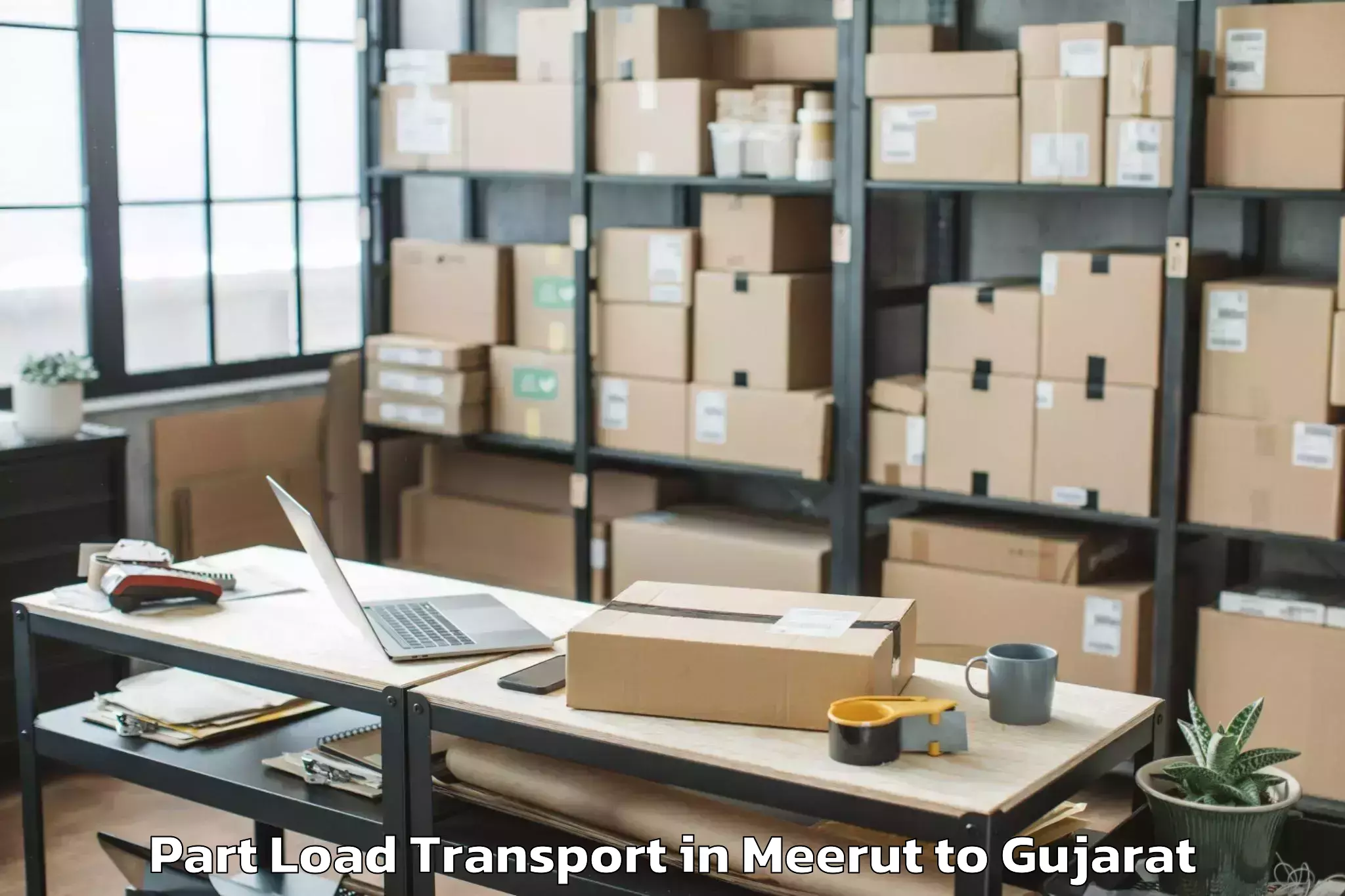 Trusted Meerut to Vr Mall Surat Part Load Transport